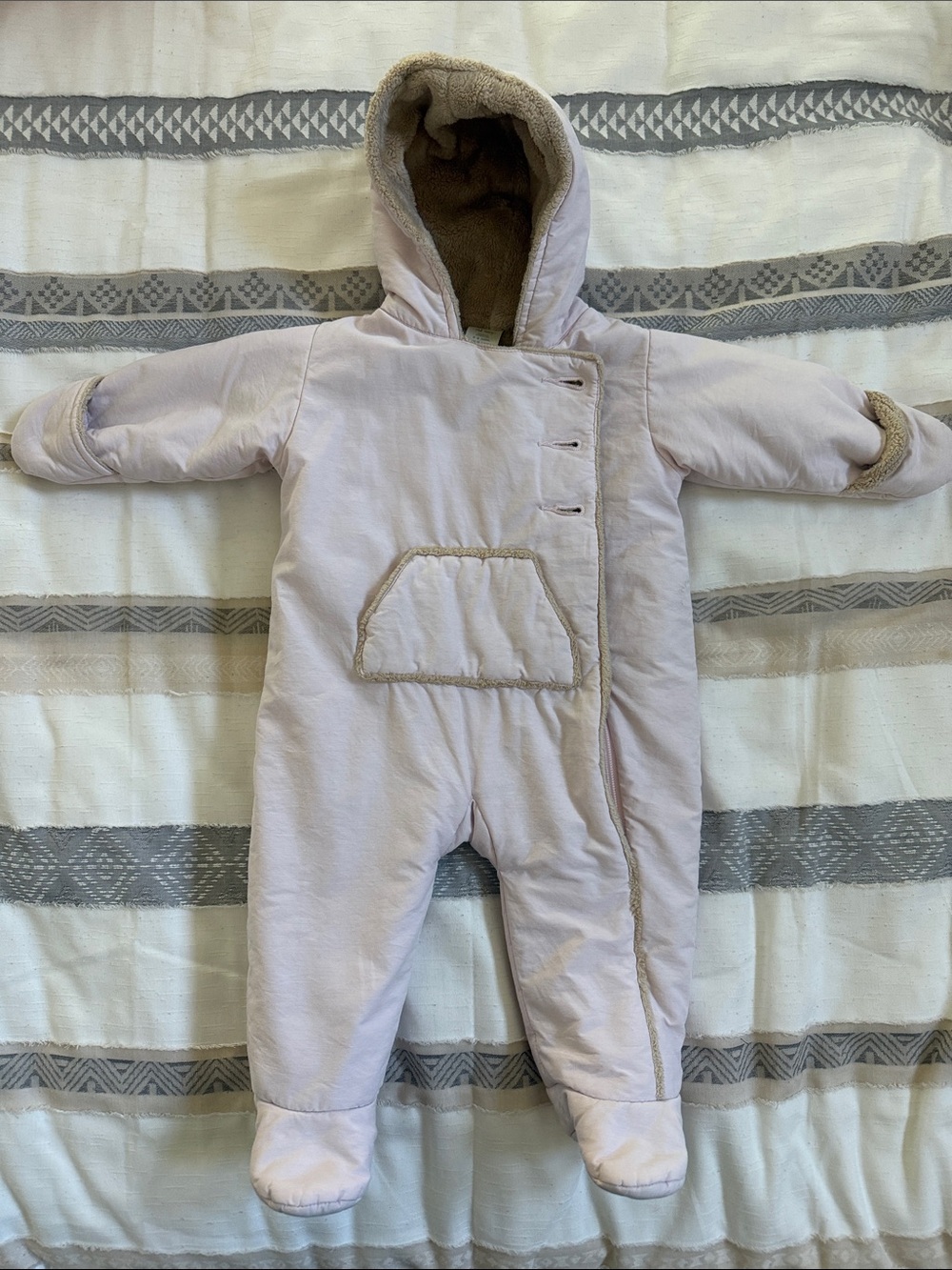 Old Navy Plush Hooded Baby One-Piece